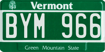 VT license plate BYM966