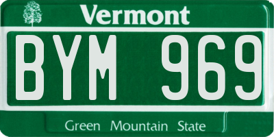 VT license plate BYM969