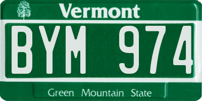 VT license plate BYM974