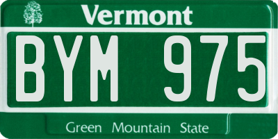 VT license plate BYM975