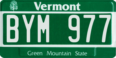 VT license plate BYM977