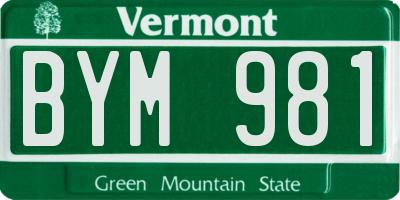 VT license plate BYM981