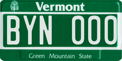VT license plate BYN000