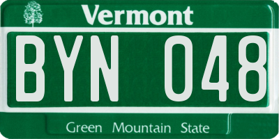VT license plate BYN048