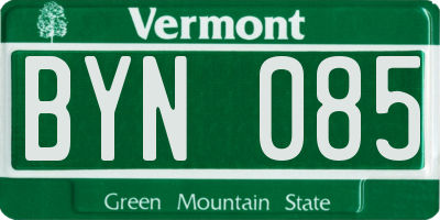 VT license plate BYN085