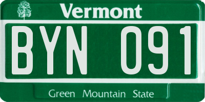 VT license plate BYN091