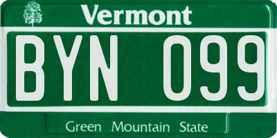 VT license plate BYN099