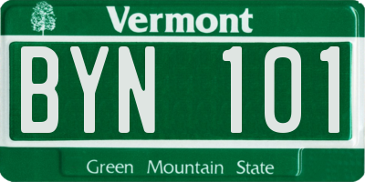 VT license plate BYN101