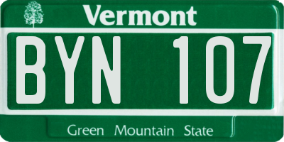 VT license plate BYN107