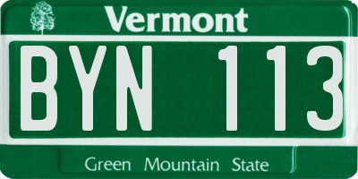 VT license plate BYN113