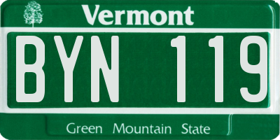 VT license plate BYN119