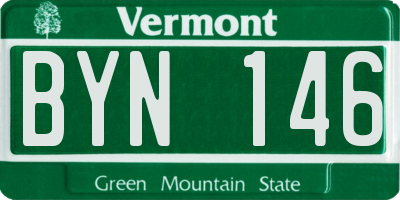 VT license plate BYN146