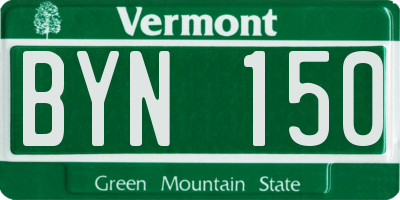 VT license plate BYN150