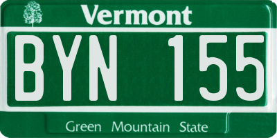 VT license plate BYN155