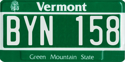 VT license plate BYN158