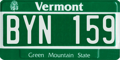 VT license plate BYN159