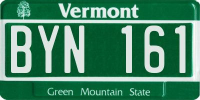 VT license plate BYN161