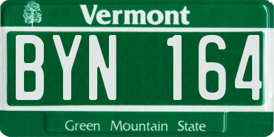 VT license plate BYN164