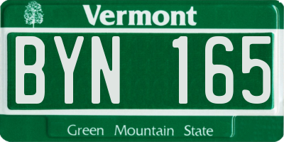 VT license plate BYN165