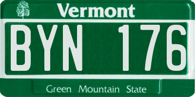 VT license plate BYN176