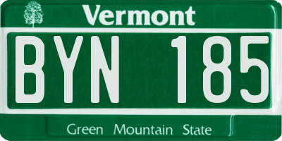VT license plate BYN185