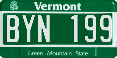 VT license plate BYN199