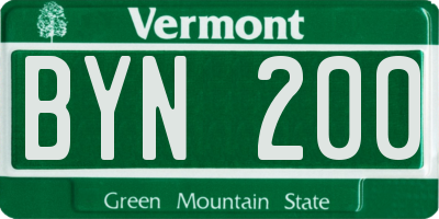 VT license plate BYN200