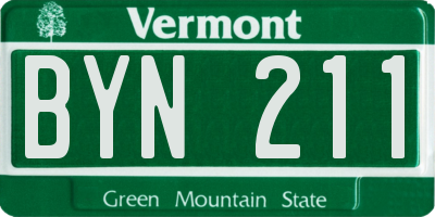 VT license plate BYN211
