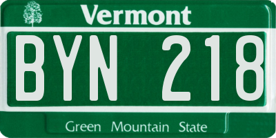 VT license plate BYN218