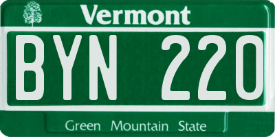 VT license plate BYN220