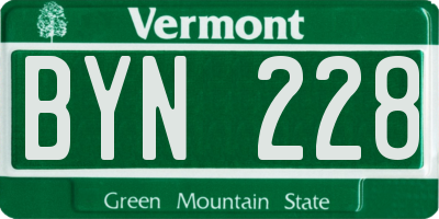 VT license plate BYN228