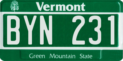 VT license plate BYN231
