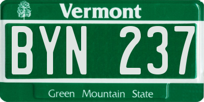 VT license plate BYN237