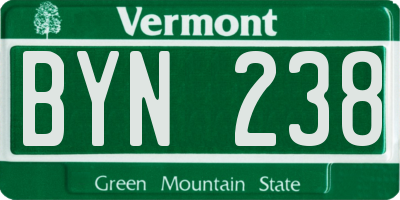 VT license plate BYN238