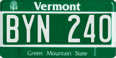 VT license plate BYN240