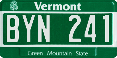 VT license plate BYN241