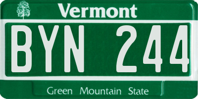 VT license plate BYN244