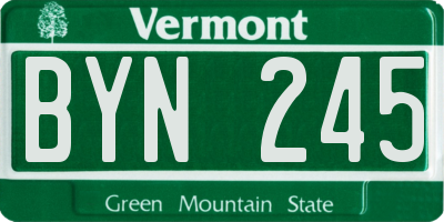 VT license plate BYN245