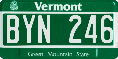 VT license plate BYN246