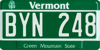 VT license plate BYN248