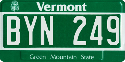 VT license plate BYN249