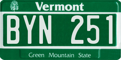 VT license plate BYN251