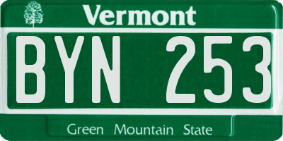 VT license plate BYN253