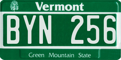VT license plate BYN256