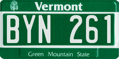 VT license plate BYN261