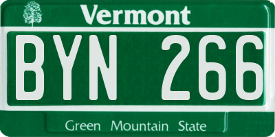 VT license plate BYN266