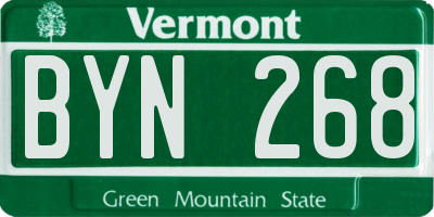 VT license plate BYN268