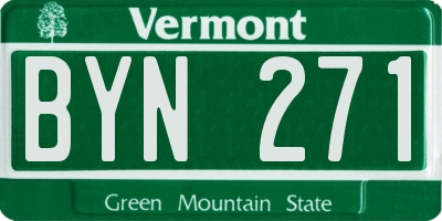 VT license plate BYN271