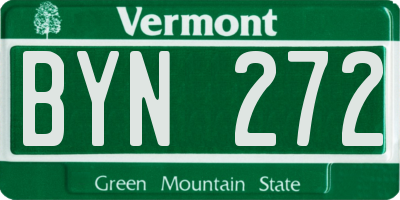VT license plate BYN272