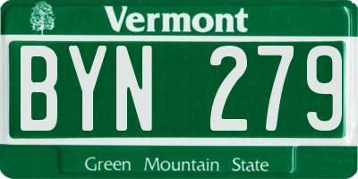 VT license plate BYN279